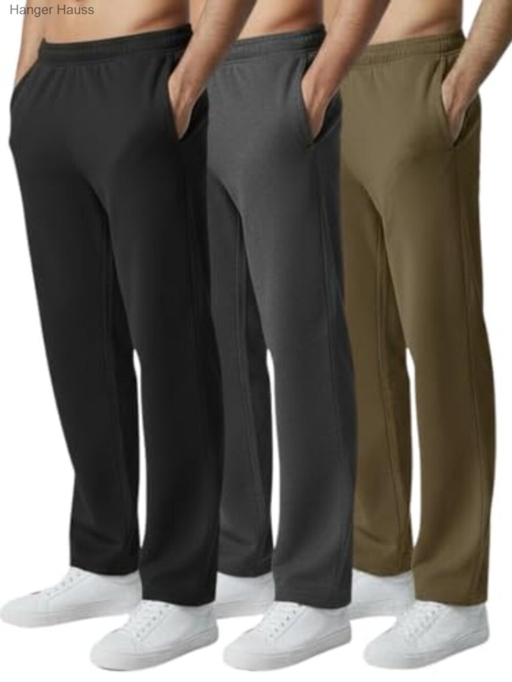 Men's Wide Leg Lounge Sweatpants 3 Pack w/ Pockets